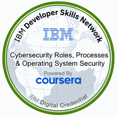 Cybersecurity Roles, Processes & Operating System Security badge
