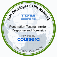 Penetration Testing, Incident Response and Forensics badge