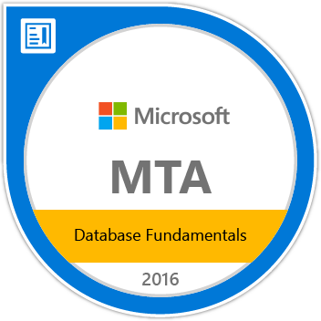 Microsoft MTA Database Fundamentals badge